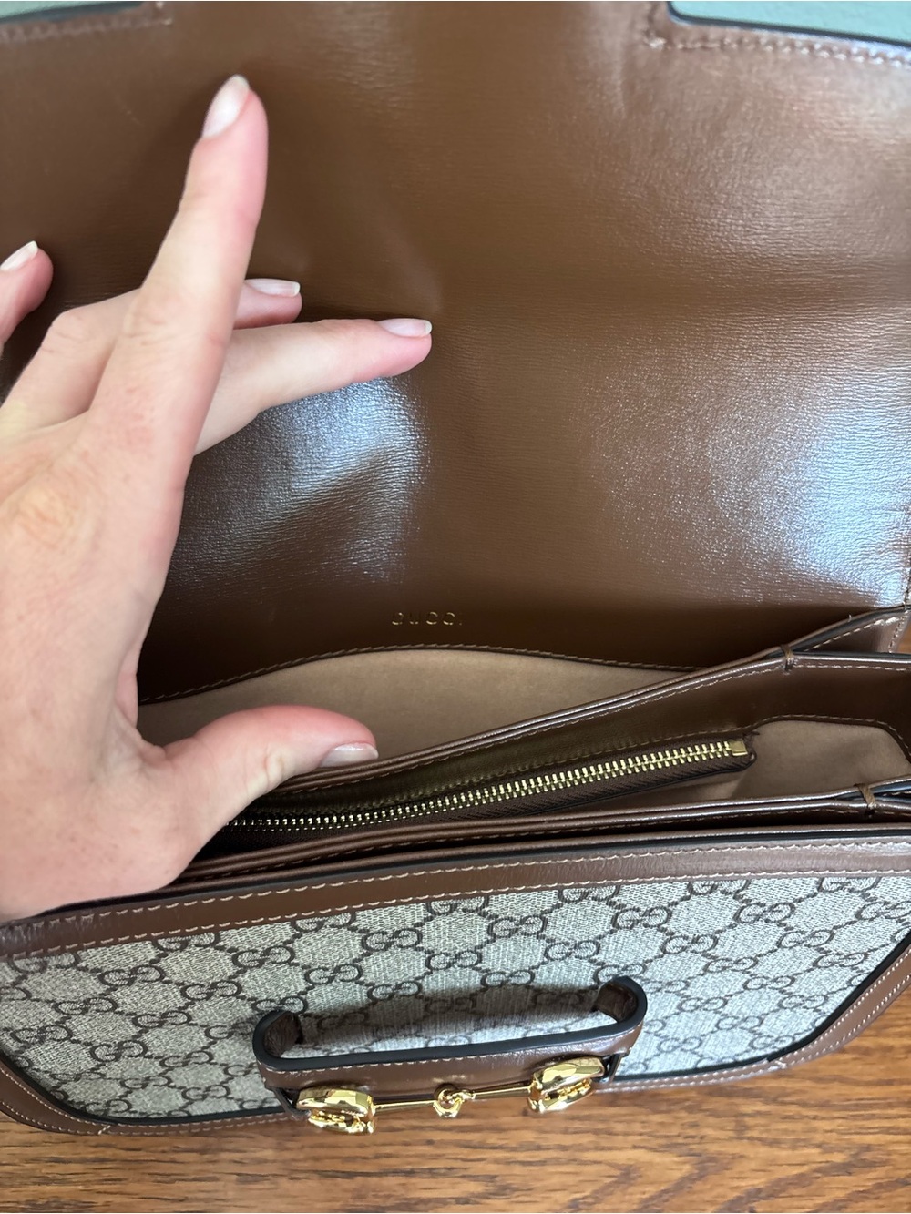 Gucci Beige GG Supreme Canvas Crossbody with Brown Leather Trim - Picture 11 of 12